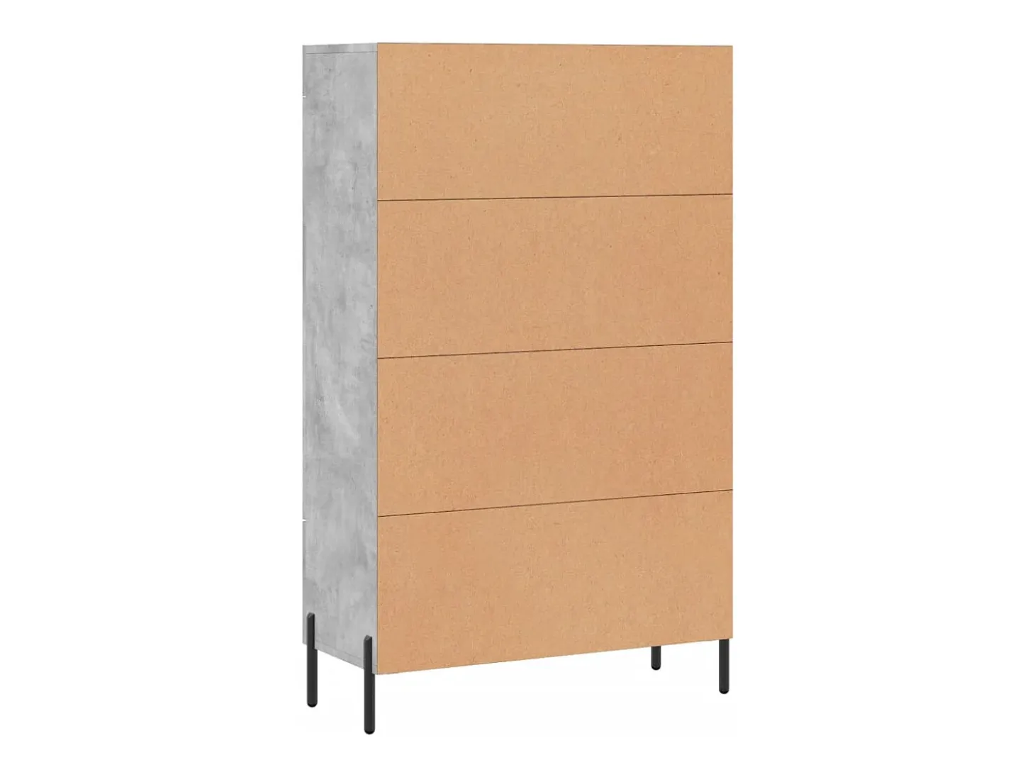 Aparador buffet cómoda mueble mueble de almacenamiento organizador cocina salón salón alto 69,5 x 31 x 115 cm madera contrachapada gris 02_0034472