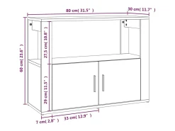 Aparador buffet cómoda mueble almacenaje organizador cocina salón salón 80 x 30 x 60 cm madera contrachapada marrón 02_0031105