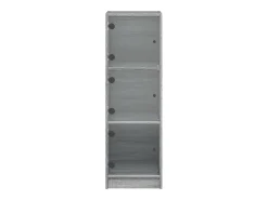 Aparador buffet cómoda mueble almacenaje organizador cocina salón salón con puertas de cristal Sonoma 35 x 37 x 109 cm gris 02_0030124