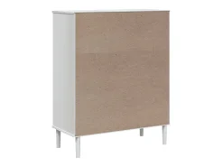 Aparador buffet cómoda mueble mueble de almacenaje organizador cocina salón salón aspecto ratán 90 x 40 x 112 cm madera maciza de pino blanco 02_0036228