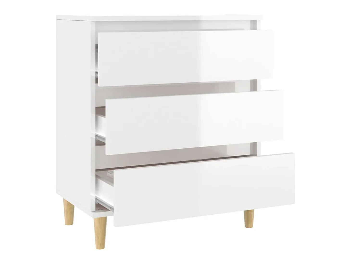 Aparador buffet cómoda mueble mueble de almacenaje organizador cocina salón salón brillante 60 x 35 x 70 cm madera contrachapada blanco 02_0030660