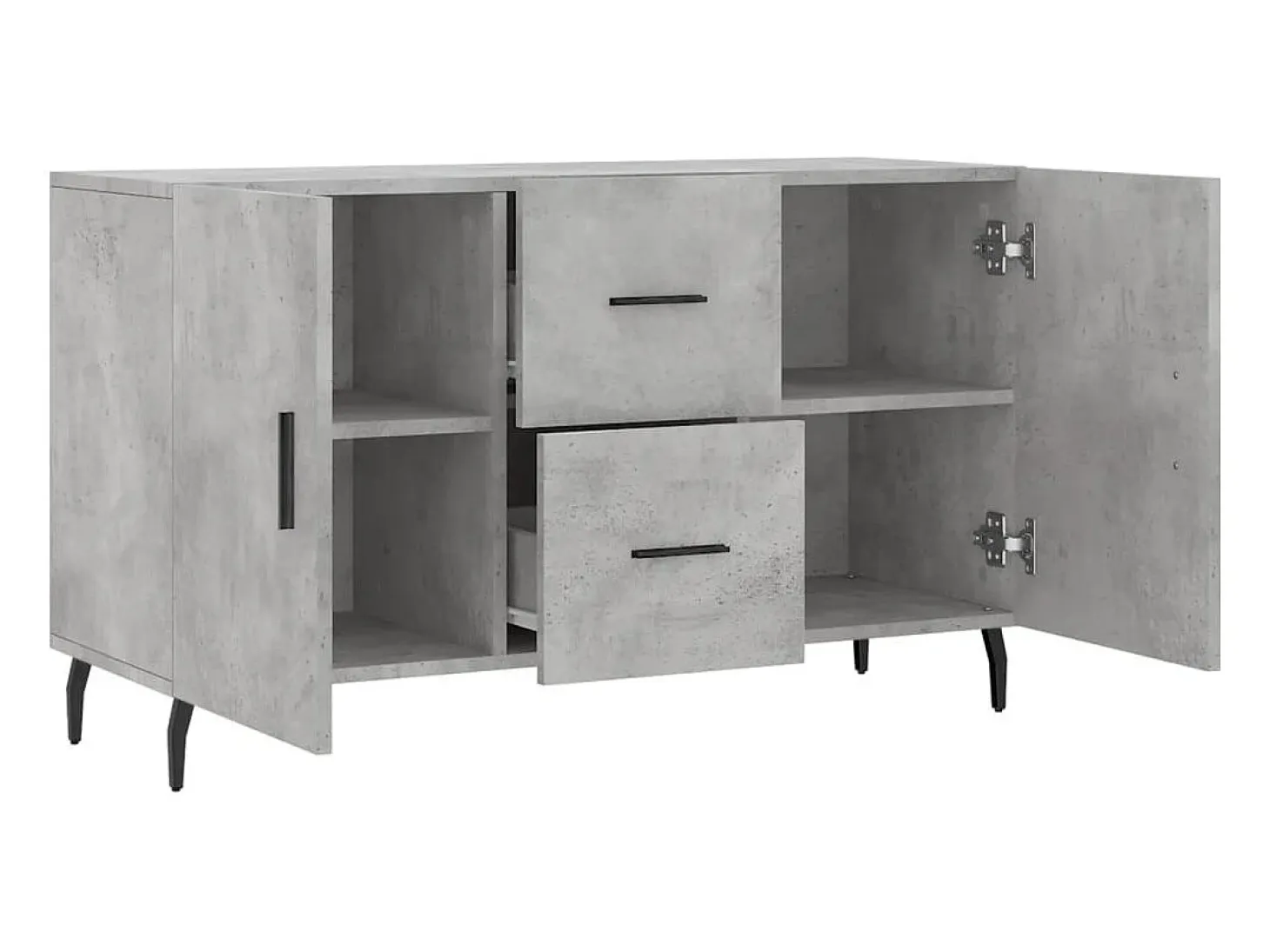 Aparador buffet cómoda mueble almacenaje organizador cocina salón salón 100 x 36 x 60 cm madera contrachapada gris 02_0031832