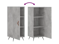 Aparador buffet cómoda mueble mueble de almacenamiento organizador cocina salón salón 34,5 x 34 x 90 cm madera contrachapada gris 02_0031921