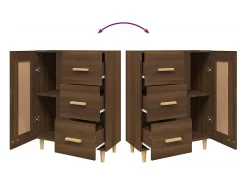 Aparador buffet cómoda mueble almacenaje organizador cocina salón salón 69,5 x 34 x 90 cm madera contrachapada marrón 02_0031376