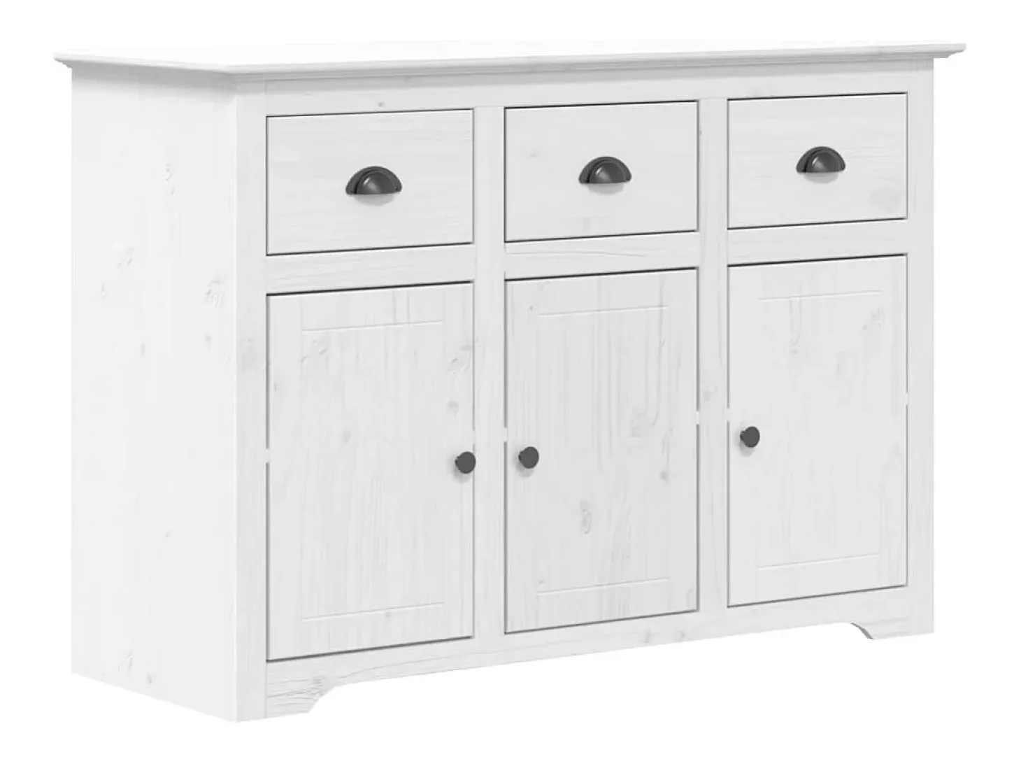 Aparador buffet cómoda mueble almacenaje organizador cocina salón salón BODO 115,5 x 43 x 200,5 cm madera maciza de pino blanco 02_0030799