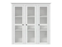 Aparador buffet cómoda mueble almacenaje organizador cocina salón salón BODO 115,5 x 43 x 200,5 cm madera maciza de pino blanco 02_0030799