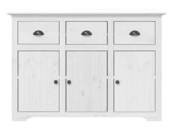 Aparador buffet cómoda mueble almacenaje organizador cocina salón salón BODO 115,5 x 43 x 200,5 cm madera maciza de pino blanco 02_0030799