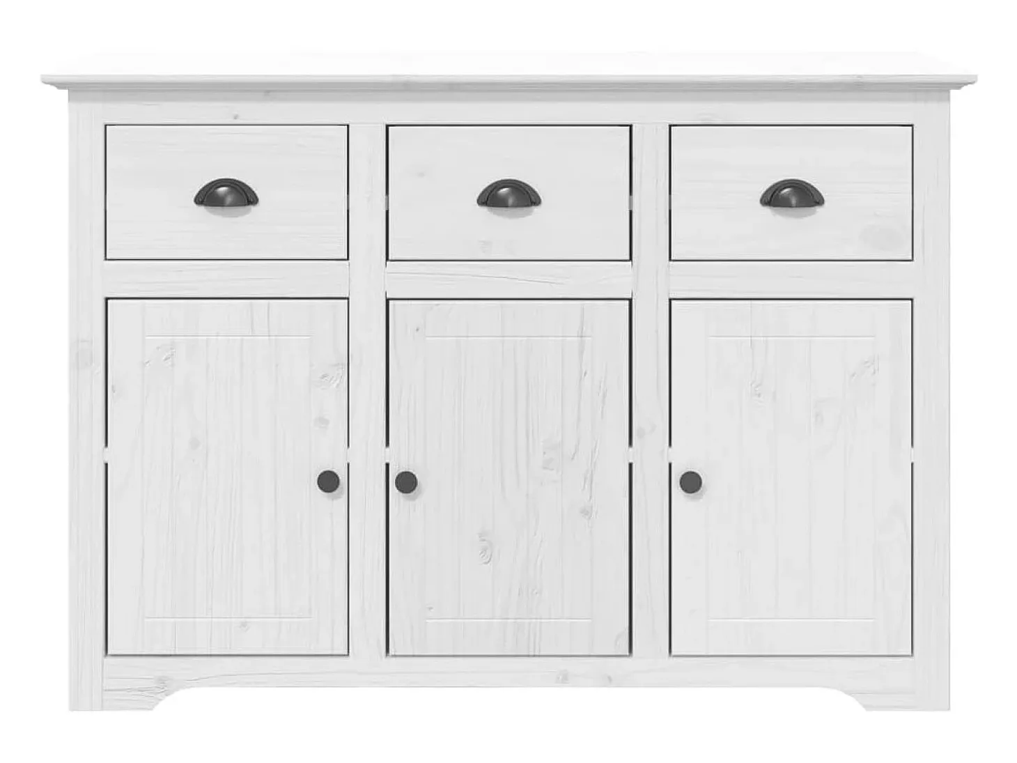 Aparador buffet cómoda mueble almacenaje organizador cocina salón salón BODO 115,5 x 43 x 200,5 cm madera maciza de pino blanco 02_0030799