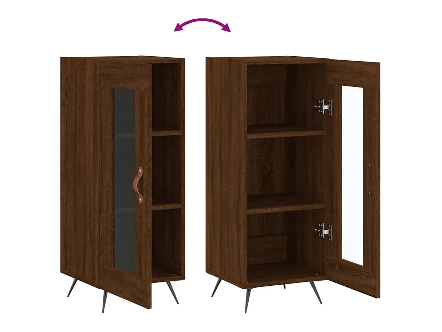 Aparador buffet cómoda mueble mueble de almacenaje organizador cocina salón salón 34,5 x 34 x 90 cm madera contrachapada marrón 02_0031225