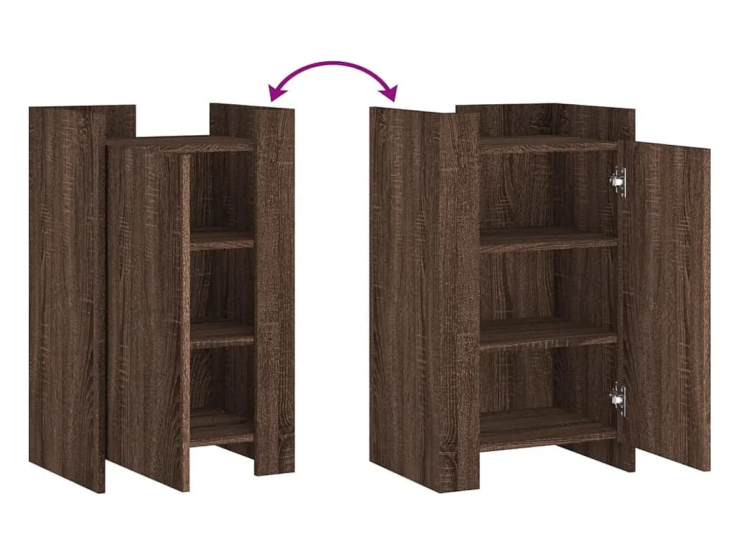 Aparador buffet cómoda mueble almacenaje organizador cocina salón salón 45 x 35 x 75 cm madera contrachapada marrón 02_0031261