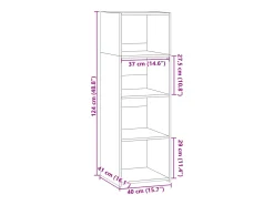 Aparador buffet cómoda mueble mueble de almacenaje organizador cocina salón salón alto 40 x 41 x 124 cm madera contrachapada marrón 02_0033713