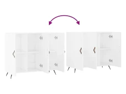Aparador buffet cómoda mueble mueble de almacenaje organizador cocina salón salón 90 x 34 x 80 cm madera contrachapada blanco 02_0030536
