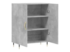 Aparador buffet cómoda mueble mueble de almacenamiento organizador cocina salón salón 69,5 x 34 x 90 cm madera contrachapada gris 02_0032064