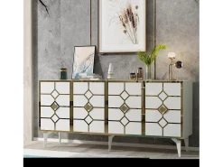 Aparador Cagla Blanco dorado150x79x40 cm