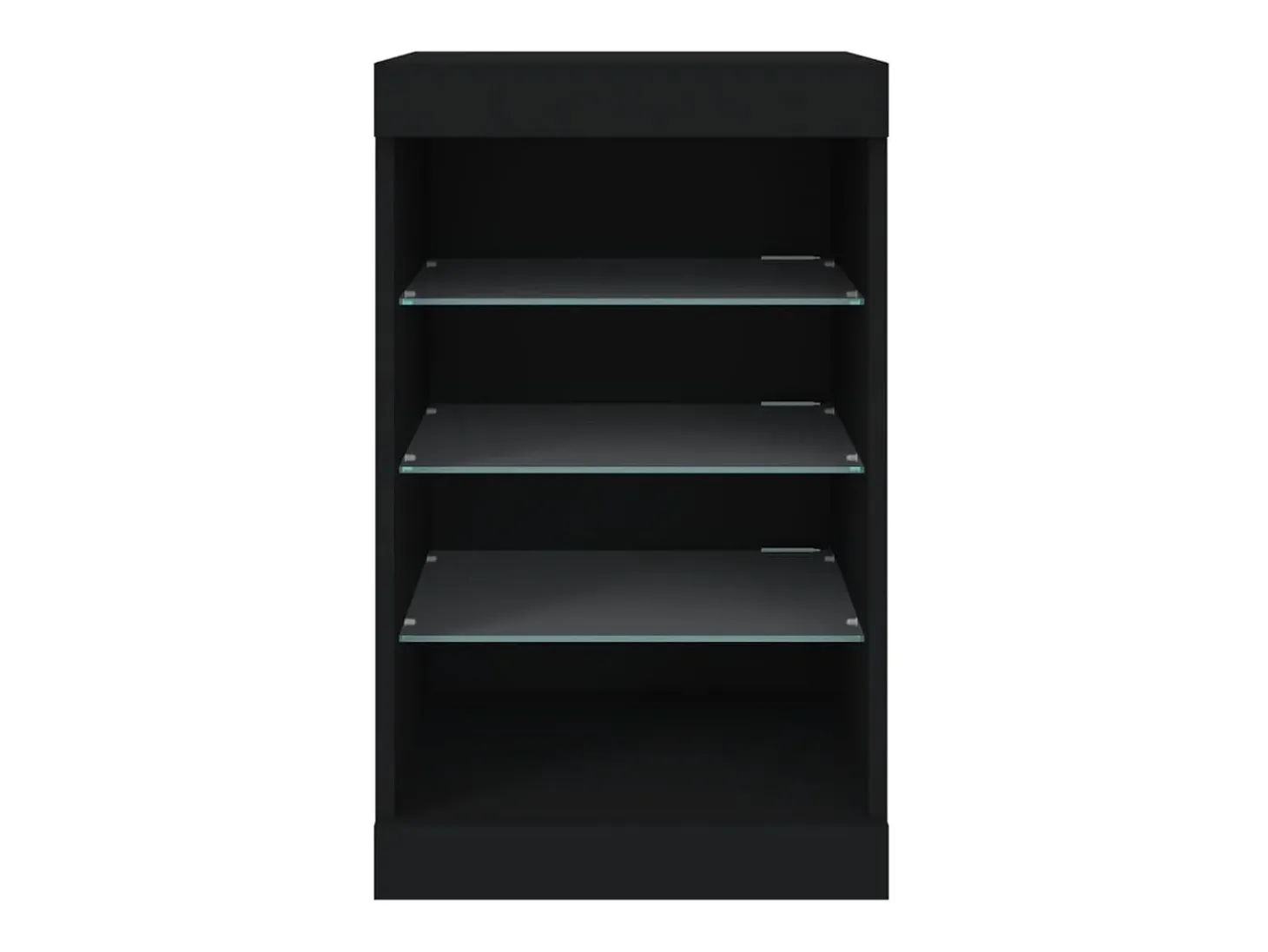 Aparador Cómoda Armario Armario Organizador Cocina Salón Salón con Luces LED 41 x 37 x 67 cm Negro 02_0030038