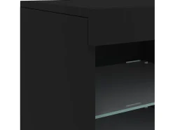 Aparador Cómoda Armario Armario Organizador Cocina Salón Salón con Luces LED 41 x 37 x 67 cm Negro 02_0030038