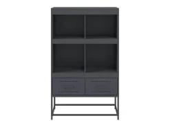Aparador cómoda armario mueble organizador cocina salón salón alto 68 x 39 x 111,5 cm acero antracita 02_0032209