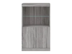 Aparador cómoda armario mueble organizador cocina salón salón con luces LED sonoma 60,5 x 37 x 100 cm gris 02_0030078
