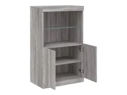 Aparador cómoda armario mueble organizador cocina salón salón con luces LED sonoma 60,5 x 37 x 100 cm gris 02_0030078