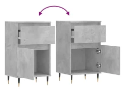 Aparador cómoda armario mueble organizador cocina salón salón juego de 2 40 x 35 x 70 cm madera contrachapada gris 02_0036846