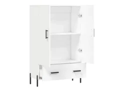 Aparador cómoda armario mueble organizador cocina salón salón alto 69,5 x 31 x 115 cm madera contrachapada blanco 02_0032500