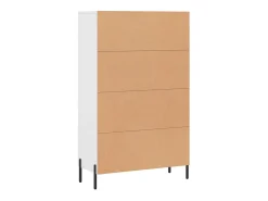 Aparador cómoda armario mueble organizador cocina salón salón alto 69,5 x 31 x 115 cm madera contrachapada blanco 02_0032500
