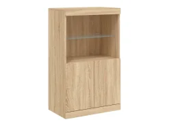 Aparador cómoda armario mueble organizador cocina salón salón con luces LED sonoma 181,5 x 37 x 100 cm marrón 02_0029948