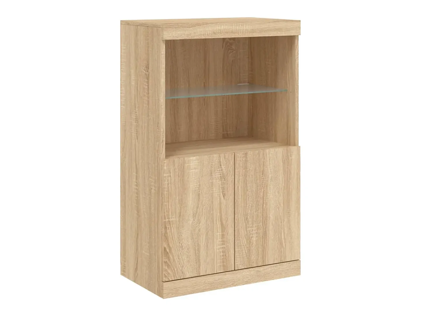 Aparador cómoda armario mueble organizador cocina salón salón con luces LED sonoma 181,5 x 37 x 100 cm marrón 02_0029948