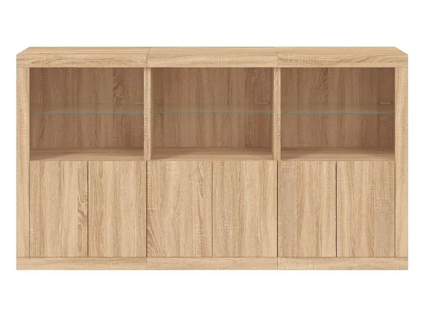Aparador cómoda armario mueble organizador cocina salón salón con luces LED sonoma 181,5 x 37 x 100 cm marrón 02_0029948