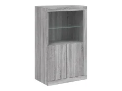 Aparador cómoda armario mueble organizador cocina salón salón con luces LED sonoma 181,5 x 37 x 100 cm gris 02_0030062