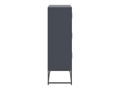 Aparador cómoda armario mueble organizador cocina salón salón 68,5 x 38,5 x 123,5 cm acero antracita 02_0029703