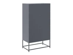 Aparador cómoda armario mueble organizador cocina salón salón 68,5 x 38,5 x 123,5 cm acero antracita 02_0029703