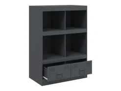Aparador cómoda armario mueble organizador cocina salón salón alto 67 x 39 x 95 cm acero antracita 02_0032203