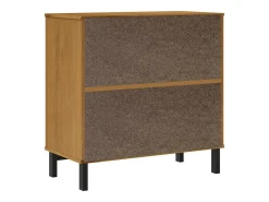 Aparador cómoda armario mueble organizador cocina salón salón con puerta de cristal 80 x 40 x 80 cm madera maciza de pino marrón 02_0030104