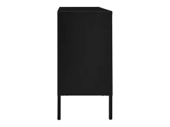 Aparador cómoda armario unidad de almacenamiento organizador cocina salón salón 105 x 35 x 70 cm acero y vidrio templado negro 02_0035836