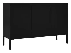 Aparador cómoda armario unidad de almacenamiento organizador cocina salón salón 105 x 35 x 70 cm acero y vidrio templado negro 02_0035836