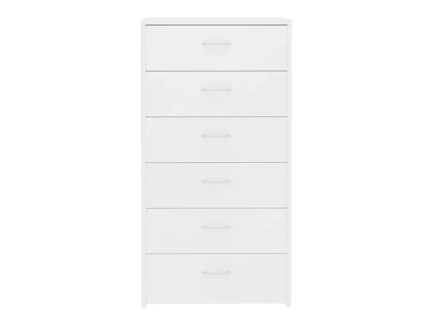 Aparador Cómoda Armario Unidad de Almacenamiento Organizador Cocina Salón Salón con 6 Cajones 50 x 34 x 96 cm Blanco Madera Contrachapada 02_0029756