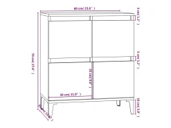 Aparador cómoda cómoda armario unidad de almacenamiento organizador cocina salón salonsonoma 60 x 35 x 70 cm madera contrachapada gris 02_0036413