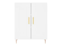 Aparador cómoda cómoda armario mueble organizador cocina salón salón alto 69,5 x 34 x 180 cm madera contrachapada blanco 02_0032690