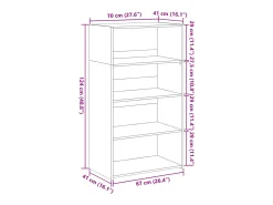 Aparador cómoda cómoda armario mueble organizador cocina salón salón alto Sonoma 70 x 41 x 124 cm madera contrachapada gris 02_0035626