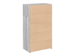 Aparador cómoda cómoda armario mueble organizador cocina salón salón alto Sonoma 70 x 41 x 124 cm madera contrachapada gris 02_0035626