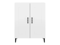 Aparador cómoda cómoda armario mueble organizador cocina salón brillante 69,5 x 34 x 90 cm madera contrachapada blanco 02_0030734