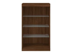 Aparador cómoda cómoda armario mueble organizador cocina salón salón con luces LED 60,5 x 37 x 100 cm marrón 02_0029925