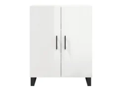 Aparador cómoda cómoda armario mueble organizador cocina salón brillante 69,5 x 34 x 90 cm madera contrachapada blanco 02_0030750