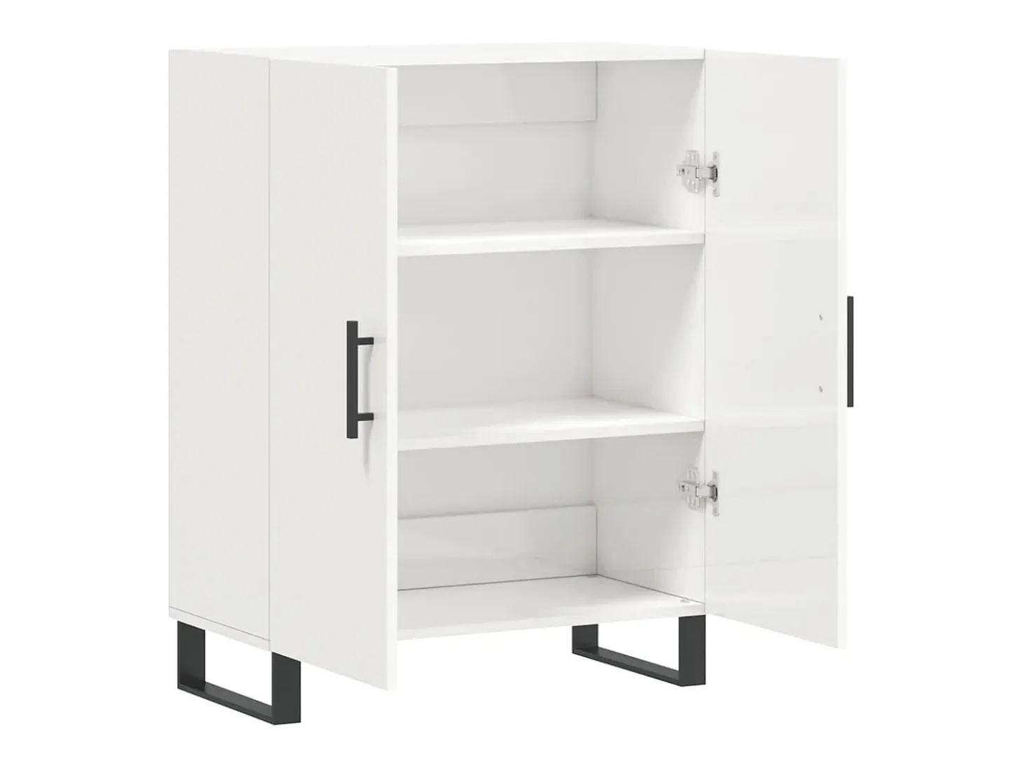 Aparador cómoda cómoda armario mueble organizador cocina salón brillante 69,5 x 34 x 90 cm madera contrachapada blanco 02_0030750