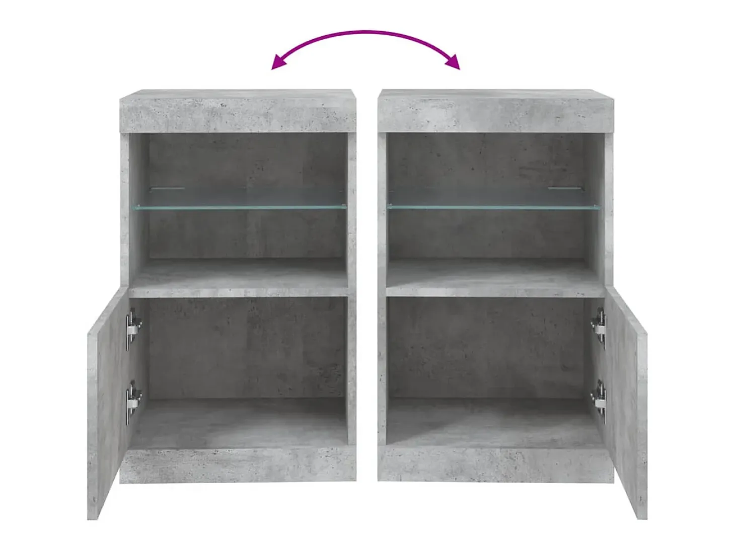 Aparador cómoda cómoda armario mueble organizador cocina salón salón con luces LED 41 x 37 x 67 cm gris 02_0029999