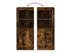 Aparador cómoda cómoda armario mueble organizador cocina salón salón con luces LED 41 x 37 x 100 cm marrón 02_0029883