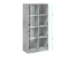 Aparador cómoda cómoda armario mueble organizador cocina salón salón alto con puertas 68 x 37 x 142 cm madera contrachapada gris 02_0032241