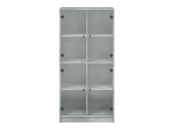 Aparador cómoda cómoda armario mueble organizador cocina salón salón alto con puertas 68 x 37 x 142 cm madera contrachapada gris 02_0032241