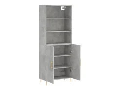 Aparador cómoda cómoda armario mueble organizador cocina salón salón alto 69,5 x 34 x 180 cm madera contrachapada gris 02_0034664